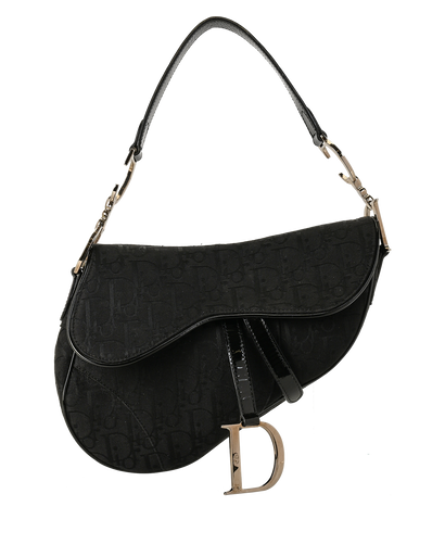 Vintage Oblique Saddle, &pound;1,800, Handbags, Black, Canvas, Front view